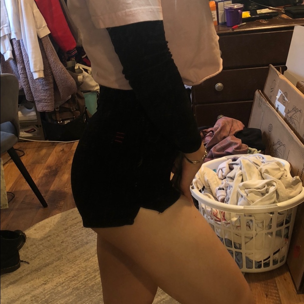 high waisted bdg shorts black